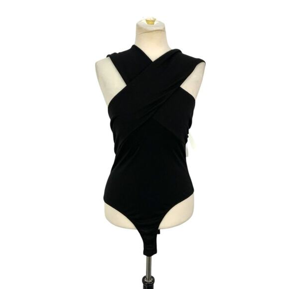 Lush Off Shoulder Knit Bodysuit Black Size Small NWOT $27 MSRP - Picture 2 of 8